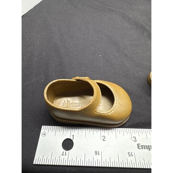 Vintage Madame Alexander Doll Shoes Brown Mary Jane Style - Picture 4 of 8